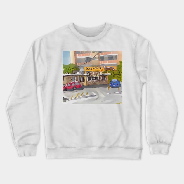 The Dog House on Route 66, in Albuquerque New Mexico Crewneck Sweatshirt by WelshDesigns